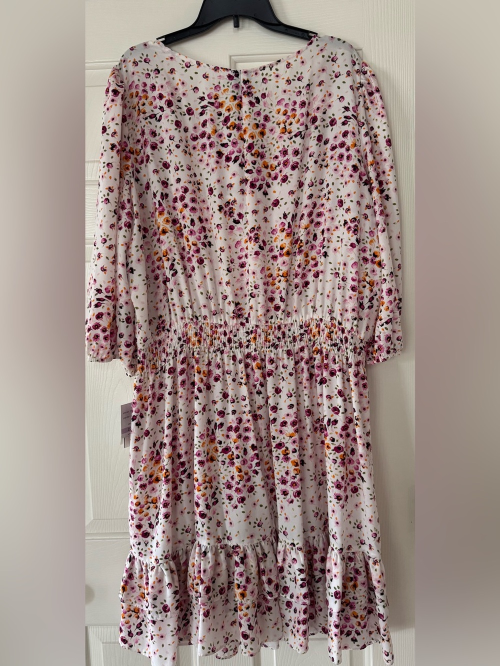 Gabby Skye White Floral Smocked Waist Midi Dress women’s 22w NEW - Picture 4 of 4